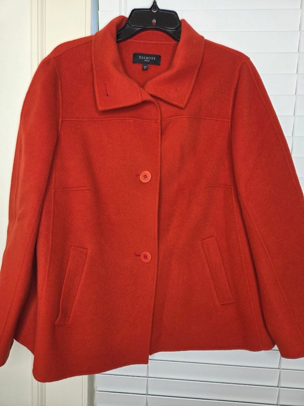 Talbots Womens Peacoat Jacket 14W Button Front Midweight button up Classic